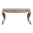 Bowery Hill Rectangular Marble Top Sofa Table in Natural and Antique Bronze