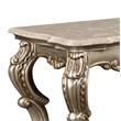 Bowery Hill Rectangular Marble Top Sofa Table in Natural and Antique Bronze