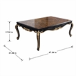Bowery Hill Betria Rectangular Beech Coffee Table in Brown and Black