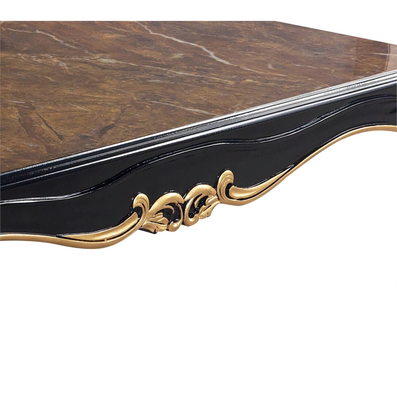 Bowery Hill Betria Rectangular Beech Coffee Table in Brown and Black