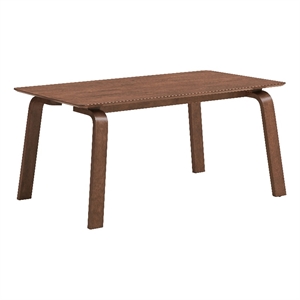 Bowery Hill Rectangular Rubberwood Dining Table in Walnut Finish