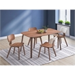 Bowery Hill Casson Rectangular Rubberwood Dining Table in Walnut Finish