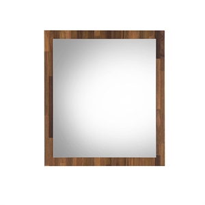Bowery Hill Rectangular Wooden Frame Mirror in Walnut Finish