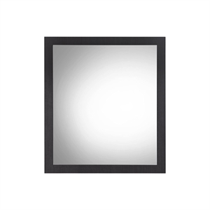 Bowery Hill Rectangular Wooden Frame Mirror in Walnut & Black Finish