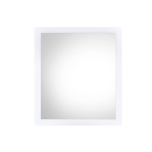Bowery Hill Rectangular Wooden Frame Mirror in White Finish