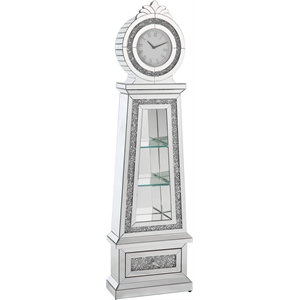 Bowery Hill Noralie Grandfather Clock with Mirrored Frame and LEDs
