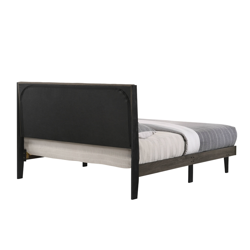 Bowery Hill Valdemar Wooden Queen Bed in Weathered Gray Finish