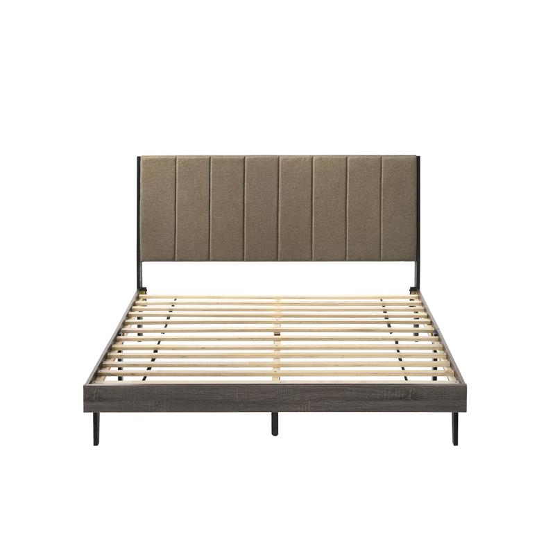 Bowery Hill Valdemar Wooden Queen Bed in Weathered Gray Finish