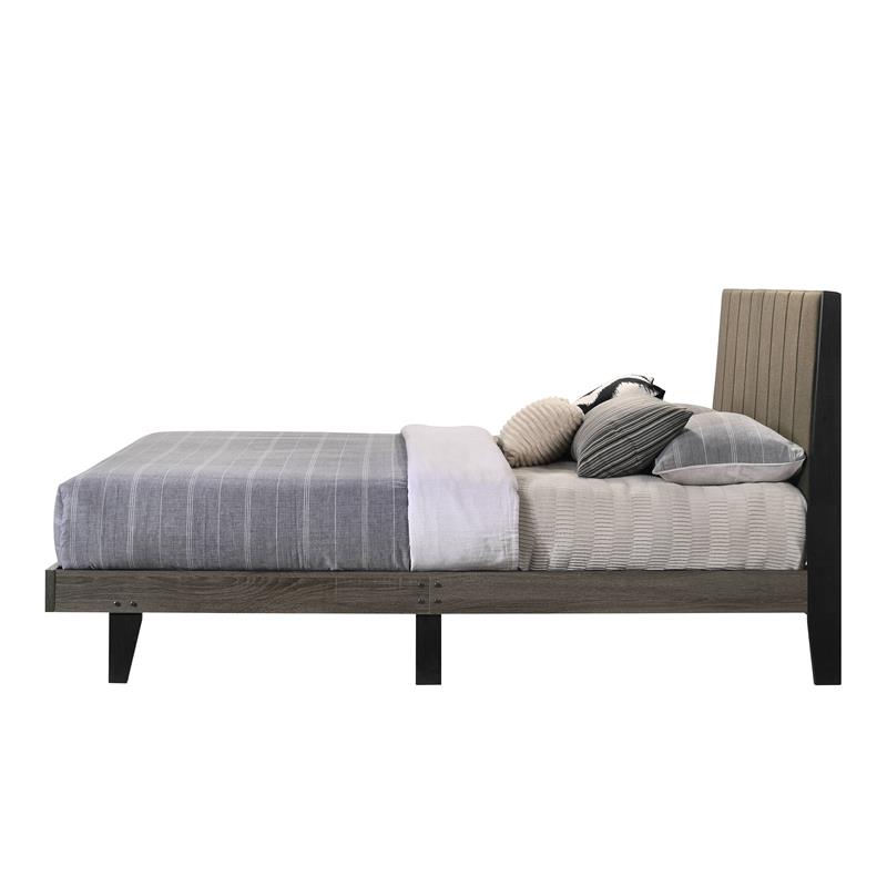 Bowery Hill Valdemar Wooden Queen Bed in Weathered Gray Finish