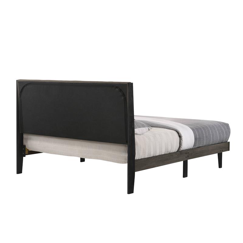 Bowery Hill Valdemar Wooden Queen Bed in Weathered Gray Finish