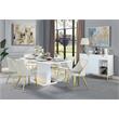 Bowery Hill Wooden Rectangular Dining Table in White High Gloss Finish