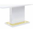 Bowery Hill Wooden Rectangular Dining Table in White High Gloss Finish