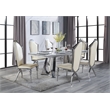 Bowery Hill Rectangle Faux Marble Dining Table with Stainless Steel Base