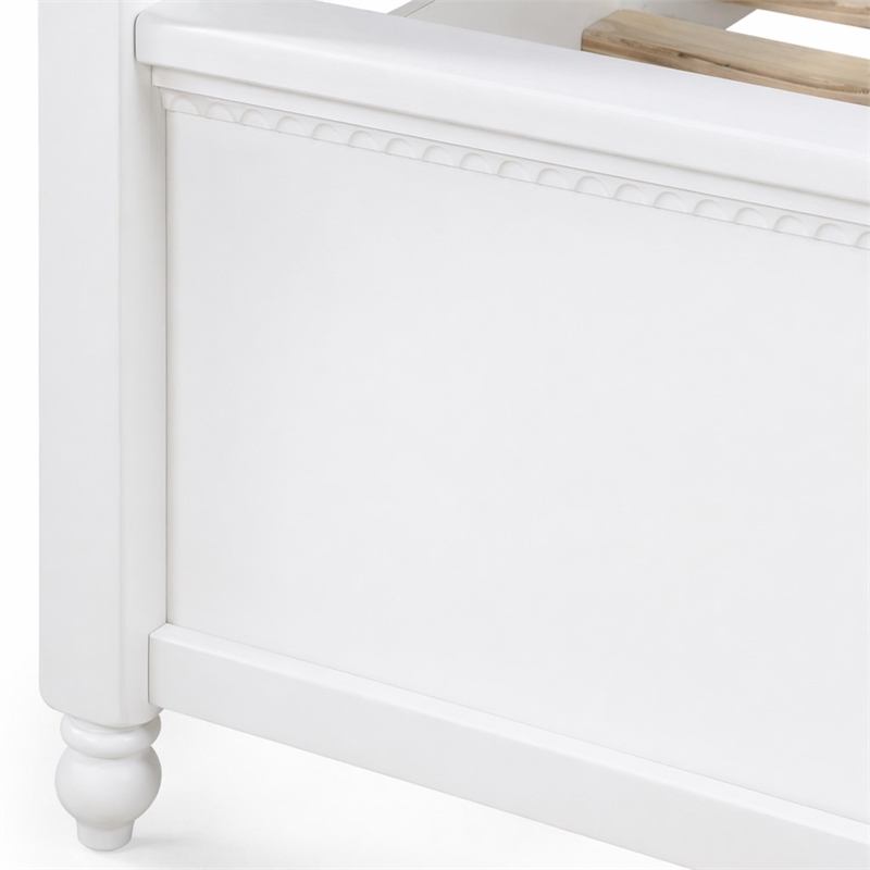 Bowery Hill Full Canopy Bed in White Wood Finish with Cottage Design