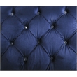 Bowery Hill Navy Velvet Sofa with Button Tufted Design and Rolled Arms