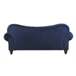 Bowery Hill Navy Velvet Sofa with Button Tufted Design and Rolled Arms