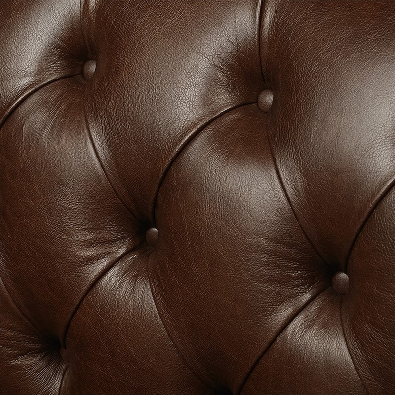 Bowery Hill Accent Chair in Top Grain Leather Match Upholstery