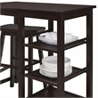 Bowery Hill Walnut 3-Piece Counter Height Breakfast Table Set