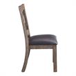 Bowery Hill Raphaela Dining Side Chair Set in Black and Weathered Cherry