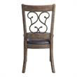 Bowery Hill Raphaela Dining Side Chair Set in Black and Weathered Cherry