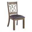 Bowery Hill Raphaela Dining Side Chair Set in Black and Weathered Cherry