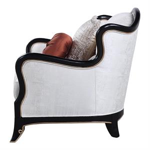 Bowery Hill Beige Wingback Chair with 2 Accent Pillows and Traditional Frame