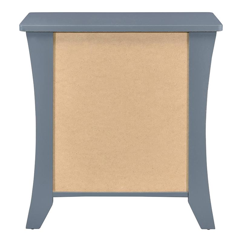 Bowery Hill 2-Drawer Wooden Nightstand with Shelf in Gray