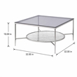 Bowery Hill Glass Coffee Table with Shelf and Chrome Frame