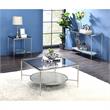 Bowery Hill Glass Coffee Table with Shelf and Chrome Frame
