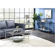 Bowery Hill Glass Coffee Table with Shelf and Chrome Frame