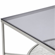 Bowery Hill Glass Coffee Table with Shelf and Chrome Frame