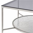 Bowery Hill Glass Coffee Table with Shelf and Chrome Frame