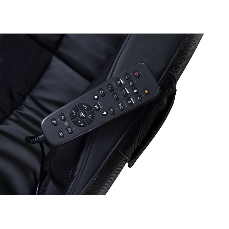 Bowery Hill Massaging Recliner Chair with Faux Leather in Black