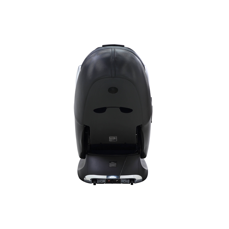 Bowery Hill Massaging Recliner Chair with Faux Leather in Black