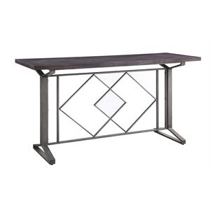 Bowery Hill Counter Height Table with Wooden Top in Salvaged Brown