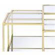 Bowery Hill Glass Top Coffee Table with Metal Frame in Gold Finish