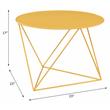 Bowery Hill Metal Accent Table with Round Top and Geometric Base in Yellow