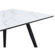 Bowery Hill Rectangular Faux Marble Dining Table with Black Tapered Legs