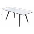 Bowery Hill Rectangular Faux Marble Dining Table with Black Tapered Legs