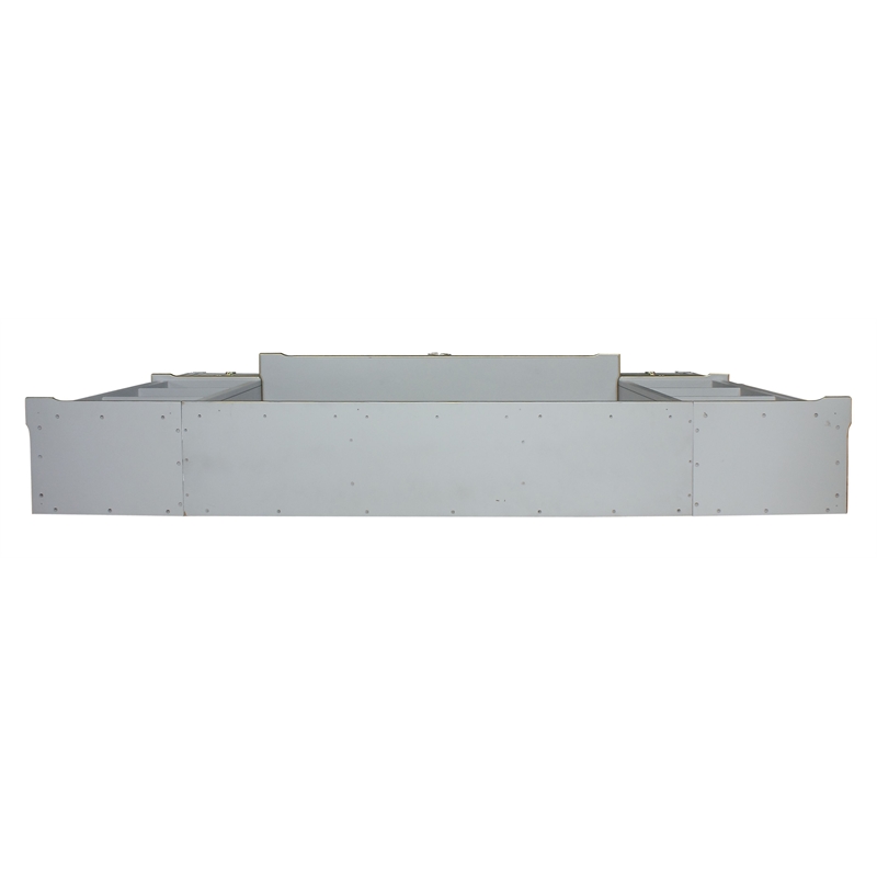 Bowery Hill Pearl Gray Wooden Entertainment Center with Gold Trim Accents