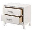 Bowery Hill Rectangular 2-Drawer Wooden Nightstand with Silver Trim in White