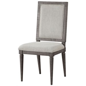 Bowery Hill Wooden Upholstered Side Chair Set of 2 in Salvaged Natural