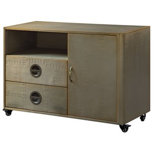 Bowery Hill 2-Drawer Office Storage Cabinet with Casters in Gold Aluminum