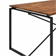 Bowery Hill Rectangular Dining Table with Fixed Walnut Top and Metal Base