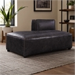 Bowery Hill Leather Upholstered Modular Chaise in Antique Slate