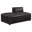 Bowery Hill Leather Upholstered Modular Chaise in Antique Slate