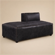 Bowery Hill Leather Upholstered Modular Chaise in Antique Slate
