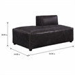 Bowery Hill Leather Upholstered Modular Chaise in Antique Slate