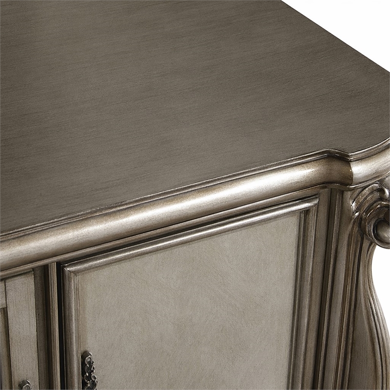 Bowery Hill Wooden TV Console in Antique Platinum for 72