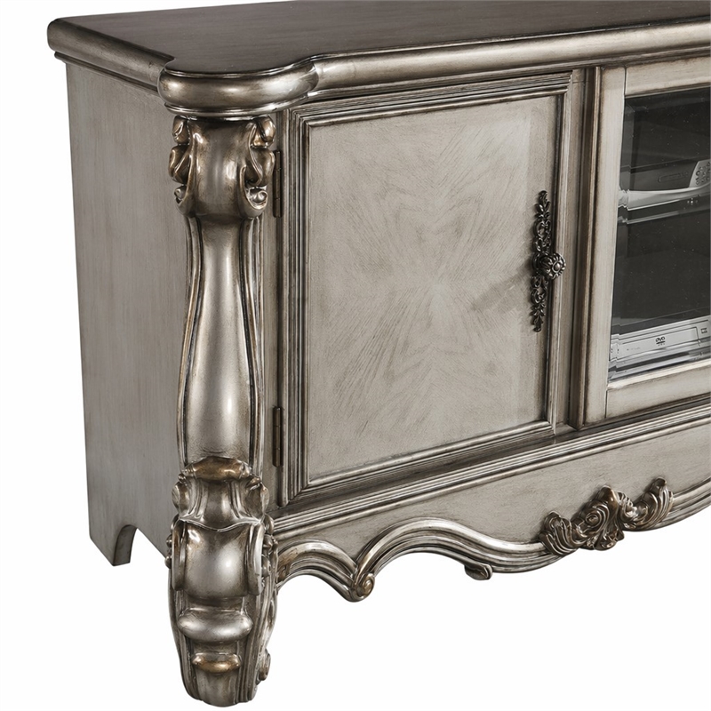 Bowery Hill Wooden TV Console in Antique Platinum for 72